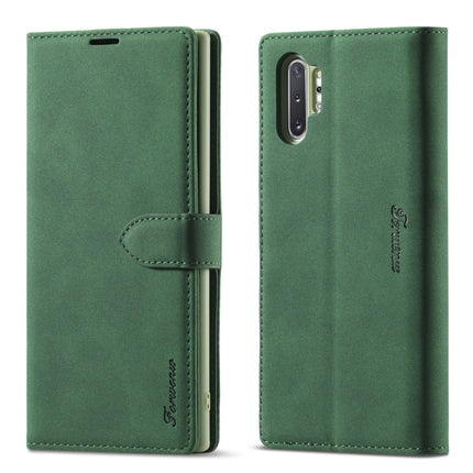 For Samsung Galaxy Note 10 Forwenw F1 Series Matte Strong Magnetism Horizontal Flip Leather Case with Holder & Card Slots & Wallet & Photo Frame(Green)-garmade.com