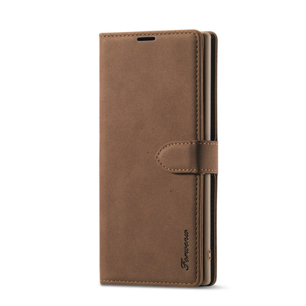 For Samsung Galaxy Note 10 Forwenw F1 Series Matte Strong Magnetism Horizontal Flip Leather Case with Holder & Card Slots & Wallet & Photo Frame(Brown)-garmade.com