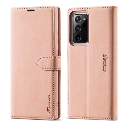 For Samsung Galaxy Note20 Forwenw F1 Series Matte Strong Magnetism Horizontal Flip Leather Case with Holder & Card Slots & Wallet & Photo Frame(Rose Gold)-garmade.com