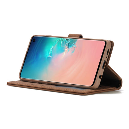 For Samsung Galaxy S10+ Forwenw F1 Series Matte Strong Magnetism Horizontal Flip Leather Case with Holder & Card Slots & Wallet & Photo Frame(Brown)-garmade.com