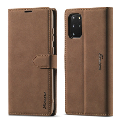 For Samsung Galaxy S20 Forwenw F1 Series Matte Strong Magnetism Horizontal Flip Leather Case with Holder & Card Slots & Wallet & Photo Frame(Brown)-garmade.com