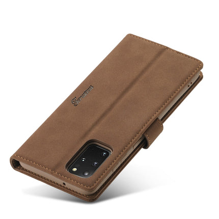 For Samsung Galaxy S20 Forwenw F1 Series Matte Strong Magnetism Horizontal Flip Leather Case with Holder & Card Slots & Wallet & Photo Frame(Brown)-garmade.com