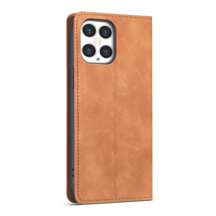 Forwenw Dream Series Magnetic Oil Edge Horizontal Flip Leather Case with Holder & Card Slot & Photo Frame & Wallet For iPhone 12 / 12 Pro(Brown)-garmade.com