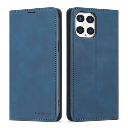 Forwenw Dream Series Magnetic Oil Edge Horizontal Flip Leather Case with Holder & Card Slot & Photo Frame & Wallet For iPhone 12 / 12 Pro(Blue)-garmade.com