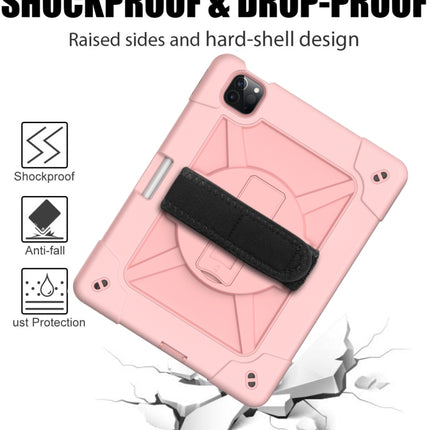 Contrast Color Robot Shockproof Silicone + PC Protective Case with Holder For iPad Air 2022 / 2020 10.9 (Rose Gold)-garmade.com