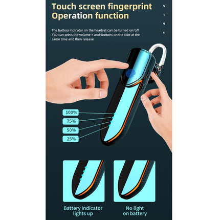 V19S Bluetooth 5.0 Business Style Fingerprint Touch Bluetooth Earphone(Pink)-garmade.com