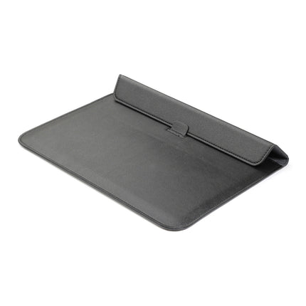 PU Leather Ultra-thin Envelope Bag Laptop Bag for MacBook Air / Pro 11 inch, with Stand Function(Black)-garmade.com