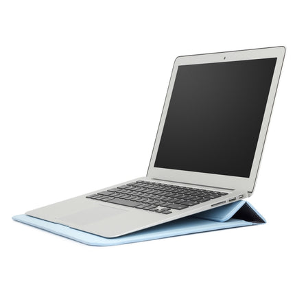 PU Leather Ultra-thin Envelope Bag Laptop Bag for MacBook Air / Pro 11 inch, with Stand Function(Sky Blue)-garmade.com