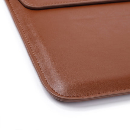 PU Leather Ultra-thin Envelope Bag Laptop Bag for MacBook Air / Pro 11 inch, with Stand Function(Brown)-garmade.com