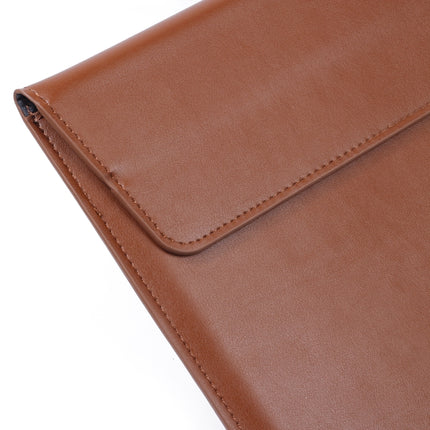 PU Leather Ultra-thin Envelope Bag Laptop Bag for MacBook Air / Pro 11 inch, with Stand Function(Brown)-garmade.com