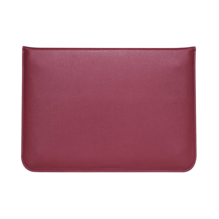 PU Leather Ultra-thin Envelope Bag Laptop Bag for MacBook Air / Pro 13 inch, with Stand Function(Wine Red)-garmade.com