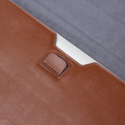 PU Leather Ultra-thin Envelope Bag Laptop Bag for MacBook Air / Pro 13 inch, with Stand Function(Brown)-garmade.com