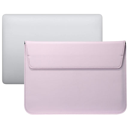 PU Leather Ultra-thin Envelope Bag Laptop Bag for MacBook Air / Pro 15 inch, with Stand Function(Pink)-garmade.com