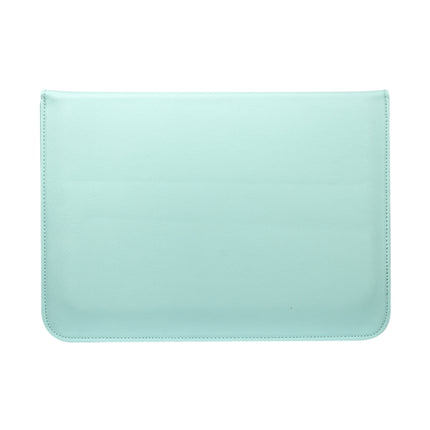 PU Leather Ultra-thin Envelope Bag Laptop Bag for MacBook Air / Pro 15 inch, with Stand Function(Mint Green)-garmade.com