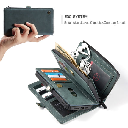 CaseMe 018 Detachable Multi-functional Horizontal Flip Leather Case, with Card Slot & Holder & Zipper Wallet & Photo Frame For iPhone 12 Pro Max(Blue)-garmade.com