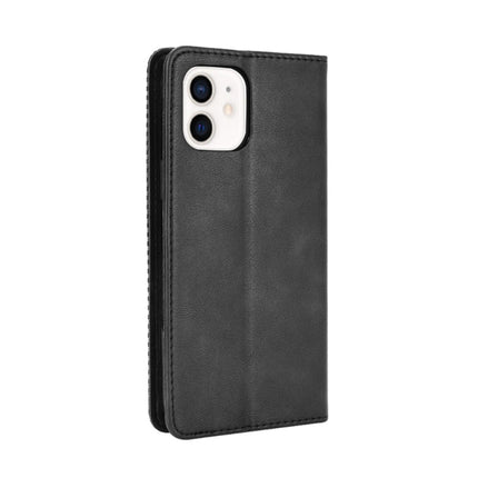 Magnetic Buckle Retro Pattern Horizontal Flip Leather Case with Holder & Card Slot & Wallet for iPhone mini(Black)-garmade.com