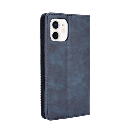 Magnetic Buckle Retro Pattern Horizontal Flip Leather Case with Holder & Card Slot & Wallet for iPhone mini(Blue)-garmade.com