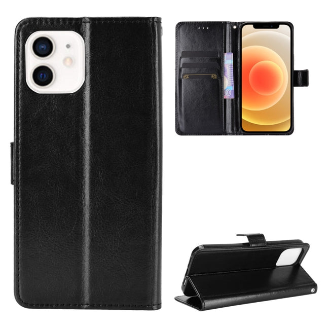 Crazy Horse Texture Horizontal Flip Leather Case with Holder & Card Slots & Wallet & Lanyard for iPhone 12 mini(Black)-garmade.com
