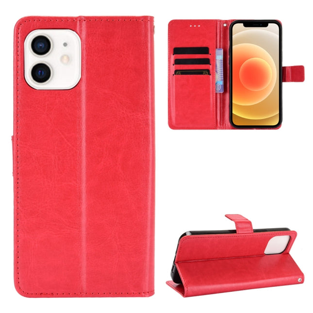 Crazy Horse Texture Horizontal Flip Leather Case with Holder & Card Slots & Wallet & Lanyard for iPhone 12 mini(Red)-garmade.com