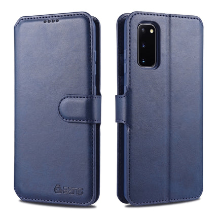 For Samsung Galaxy S20 FE / S20 Fan Edition / S20 Lite / S20 FE 4G / S20 FE 5G / S20 FE 2022 AZNS Calf Texture Horizontal Flip Leather Case with Holder & Card Slots & Wallet & Photo Frame(Blue)-garmade.com