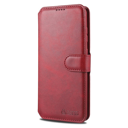 For Samsung Galaxy S20 FE / S20 Fan Edition / S20 Lite / S20 FE 4G / S20 FE 5G / S20 FE 2022 AZNS Calf Texture Horizontal Flip Leather Case with Holder & Card Slots & Wallet & Photo Frame(Red)-garmade.com