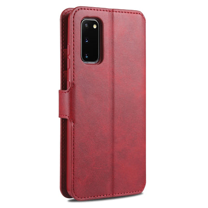 For Samsung Galaxy S20 FE / S20 Fan Edition / S20 Lite / S20 FE 4G / S20 FE 5G / S20 FE 2022 AZNS Calf Texture Horizontal Flip Leather Case with Holder & Card Slots & Wallet & Photo Frame(Red)-garmade.com