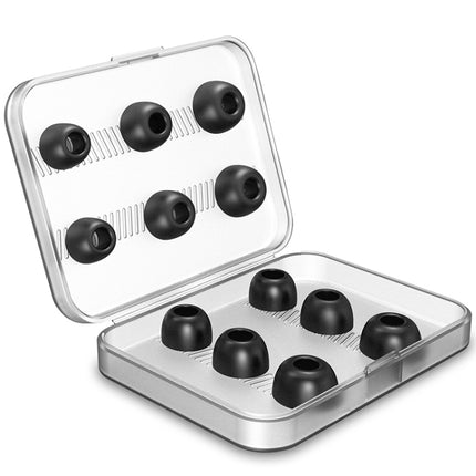 12 PCS Wireless Earphone Replaceable Memory Foam Ear Cap Earplugs for AirPods Pro, with Storage Box(Black)-garmade.com