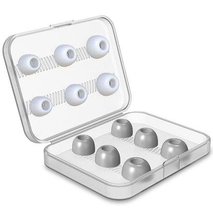 12 PCS Wireless Earphone Replaceable Silicone + Memory Foam Ear Cap Earplugs for AirPods Pro, with Storage Box(White + Grey)-garmade.com
