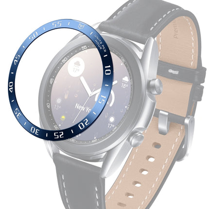 For Samsung Galaxy Watch 3 41mm Smart Watch Steel Bezel Ring, A Version(Blue Ring White Letter)-garmade.com