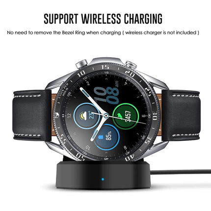 For Samsung Galaxy Watch 3 45mm Smart Watch Steel Bezel Ring, A Version(Black Ring White Letter)-garmade.com