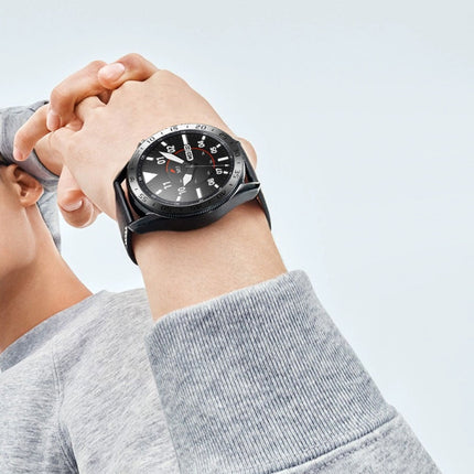 For Samsung Galaxy Watch 3 45mm Smart Watch Steel Bezel Ring, A Version(Silver Ring Black Letter)-garmade.com
