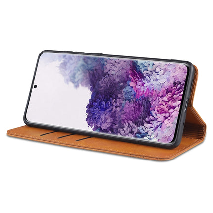 For Samsung Galaxy S20 FE / S20 Fan Edition / S20 Lite / S20 FE4G / S20 FE 5G / S20 FE 2022 AZNS Magnetic Calf Texture Horizontal Flip Leather Case with Card Slots & Holder & Wallet(Dark Brown)-garmade.com