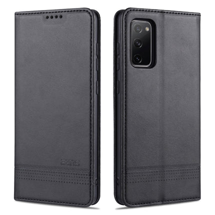 For Samsung Galaxy S20 FE / S20 Fan Edition / S20 Lite / S20 FE4G / S20 FE 5G / S20 FE 2022 AZNS Magnetic Calf Texture Horizontal Flip Leather Case with Card Slots & Holder & Wallet(Black)-garmade.com