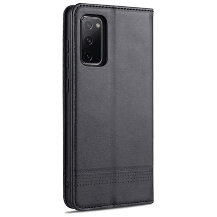 For Samsung Galaxy S20 FE / S20 Fan Edition / S20 Lite / S20 FE4G / S20 FE 5G / S20 FE 2022 AZNS Magnetic Calf Texture Horizontal Flip Leather Case with Card Slots & Holder & Wallet(Black)-garmade.com