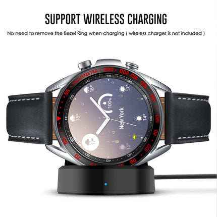 For Samsung Galaxy Watch 3 41mm Smart Watch Steel Bezel Ring, E Version(Black Ring Red Letter)-garmade.com