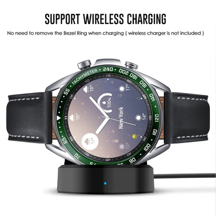 For Samsung Galaxy Watch 3 41mm Smart Watch Steel Bezel Ring, E Version(Army Green White Letter)-garmade.com