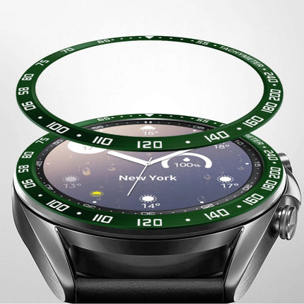 For Samsung Galaxy Watch 3 41mm Smart Watch Steel Bezel Ring, E Version(Army Green White Letter)-garmade.com