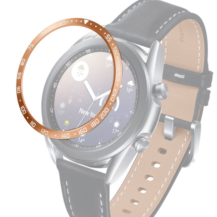 For Samsung Galaxy Watch 3 41mm Smart Watch Steel Bezel Ring, E Version(Rose Gold Ring White Letter)-garmade.com