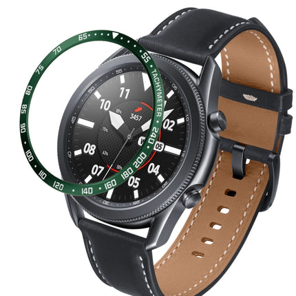 For Samsung Galaxy Watch 3 45mm Smart Watch Steel Bezel Ring, E Version(Army Green White Letter)-garmade.com