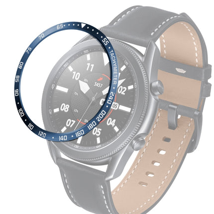 For Samsung Galaxy Watch 3 45mm Smart Watch Steel Bezel Ring, E Version(Blue Ring White Letter)-garmade.com