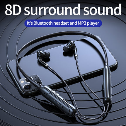 M60 8D Surround Sound Wireless Neck-mounted 5.1 Bluetooth Earphone Support TF Card MP3 Mode(Black)-garmade.com