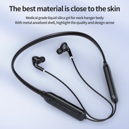 M60 8D Surround Sound Wireless Neck-mounted 5.1 Bluetooth Earphone Support TF Card MP3 Mode(White)-garmade.com