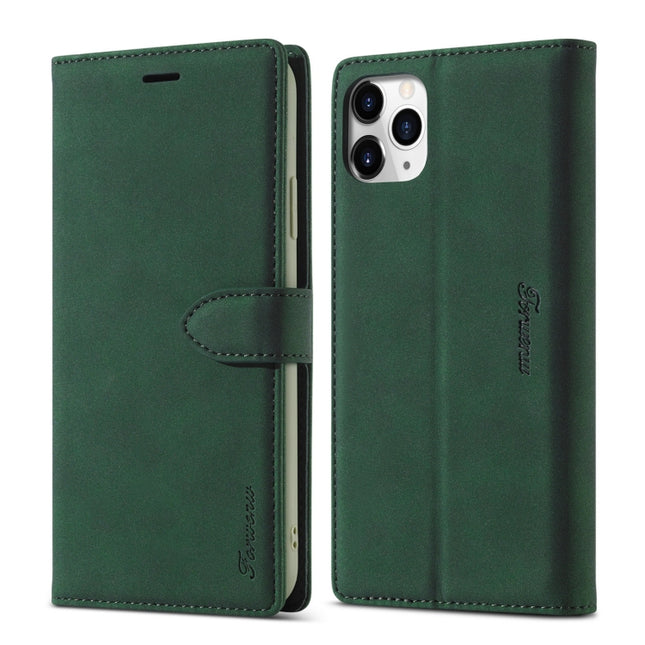 For iPhone 11 Pro Forwenw F1 Series Matte Strong Magnetism Horizontal Flip Leather Case with Holder & Card Slots & Wallet & Photo Frame(Green)-garmade.com