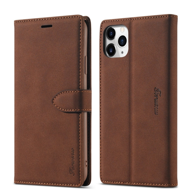 For iPhone 11 Pro Forwenw F1 Series Matte Strong Magnetism Horizontal Flip Leather Case with Holder & Card Slots & Wallet & Photo Frame(Brown)-garmade.com