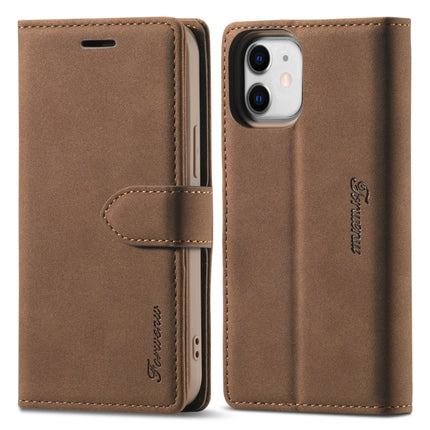 For iPhone 12 Mini Forwenw F1 Series Matte Strong Magnetism Horizontal Flip Leather Case with Holder & Card Slots & Wallet & Photo Frame(Brown)-garmade.com