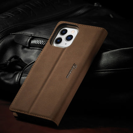 For iPhone 12 Pro Max Forwenw F1 Series Matte Strong Magnetism Horizontal Flip Leather Case with Holder & Card Slots & Wallet & Photo Frame(Brown)-garmade.com