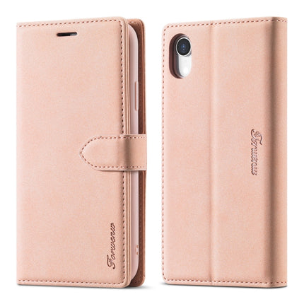 For iPhone XR Forwenw F1 Series Matte Strong Magnetism Horizontal Flip Leather Case with Holder & Card Slots & Wallet & Photo Frame(Rose Gold)-garmade.com