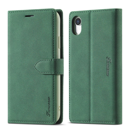 For iPhone XR Forwenw F1 Series Matte Strong Magnetism Horizontal Flip Leather Case with Holder & Card Slots & Wallet & Photo Frame(Green)-garmade.com