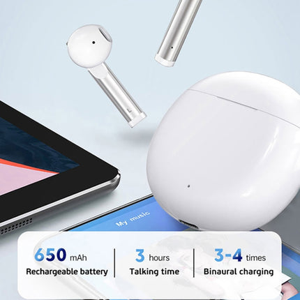Fineblue J3 Pro TWS 5.0 Wireless Two Ear Bluetooth Headset with 650mAh Charging Cabin & Support Language Wakeup(White)-garmade.com