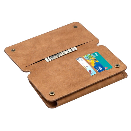 Detachable Frosted Magnetic Horizontal Flip Leather Case with Card Slots & Holder & Zipper Wallet & Photo Frame For iPhone XS / X(Brown)-garmade.com